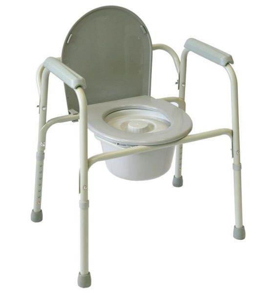 Кресло-туалет стальное со спинкой AMCB6803